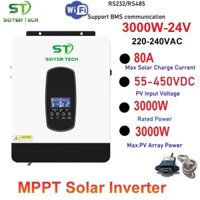 Bộ đổi điện đa dụng 3.2 KVA Chính Hãng SOYER TECH Hybrid Inverter-24V điện áp cao PV 55V-450V sạc MPPT 80A sạc AC 60A