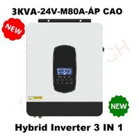 Bộ đổi điện đa dụng 3.2 KVA Hybrid Inverter-24V điện áp cao PV 55V-450V sạc MPPT 80A sạc AC 60A-ST-PLUS-3.2 KVA-24V