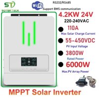 Bộ đổi điện đa dụng 4.2KVA-3800W-24V Mã RS-SOYER TECH Hybrid Inverter-điện áp cao PV 55V-450V sạc MPPT 110A