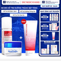 Bộ đôi dưỡng trắng Serum Vitamin C Sắc Ngọc Khang 30ml x Kem dưỡng trắng da Hoa Thiên 30g