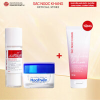 Bộ đôi dưỡng trắng Serum Vitamin C Sắc Ngọc Khang 30ml x Kem dưỡng trắng da Hoa Thiên 30g