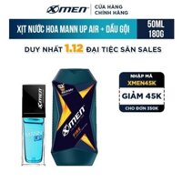 [Bộ Đôi Hương Dịu Mát ] Xịt Nước Hoa Hằng Ngày X-Men Everyday Perfume Mann Up Air 50Ml + Dầu Gội X-Men Fire 180G