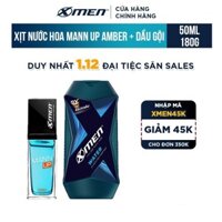 [Bộ Đôi Hương Nồng Ấm ] Xịt Nước Hoa Hằng Ngày X-Men Everyday Perfume Mann Up Amber 50Ml + Dầu Gội X-Men Water 180G