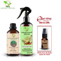 Bộ đôi khử mùi đuổi muỗi hiệu quả. Tinh dầu Sả Java 100ml + Xịt tinh dầu đuổi muỗi sả quế 300ml TAMAS