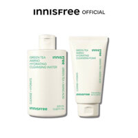 Bộ đôi làm sạch nước tẩy trang dưỡng ẩm Innisfree Green Tea Amino 320ml và Sữa rửa mặt Green Tea Foam 150g