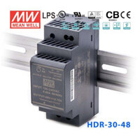 Bộ đổi nguồn điện HDR-30-48 AC220V - DC48V 30W 0.75A gắn thanh RAY - DIN Rail - Hãng Meanwell