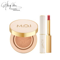 Bộ Đôi Phấn Nước Premium Baby Cushion Và Son Môi Love M.O.I Cao Cấp Thiết Kế Sang Trọng Chất Son Mềm Mịn