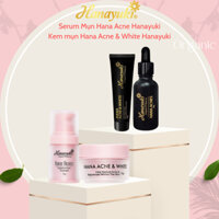 Bộ Đôi Serum & Kem Mụn Hanayuki Chính Hãng Serum Mụn Hana Acne - Kem Mụn Hana Acne & White Giảm Mụn Mờ Thâm Trắng Da