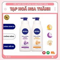 Bộ Đôi Sữa Dưỡng Thể Nivea Extra White Body Lotion Ban Ngày & Ban Đêm 400ML