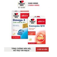 Bộ đôi tăng cường sức khỏe não bộ và tim mạch Doppelherz Omega 3  Coenzyme Q10  02 hộp 30 viên