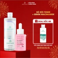 Bộ Đôi Toner Derladie 500ml, Serum Derladie Laboratoire Pore Tightening Ampoule Niacinamide 20% + Zic PCA 1% 30