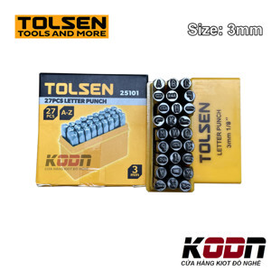 Bộ đóng 27 chữ cái Tolsen 25101 (Đen)