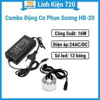 Bộ động cơ phun sương HB-20 + nguồn Adapter 24V-2A, tạo độ ẩm phòng, giúp không khí mát dịu