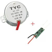 Bộ Động Cơ Tuốc Năng Quạt 12V AC 4W 5/6RPM Kèm Mạch Chuyển Nguồn