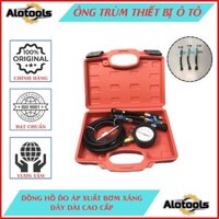 Bộ đồng hồ đo áp xuất bơm xăng ô tô dây dài cao cấp Alotools,Dụng cụ sửa chữa ô tô Alotools