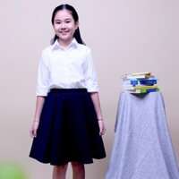 Bộ đồng phục học sinh nữ Jadiny chân váy có quần và áo sơmi tay lỡ (lựa chọn mua áo riêng, chân váy riêng)