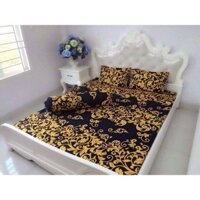 BỘ DRAP COTTON NHUNG CAO CẤP MÓC VÀNG
