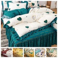 Bộ Drap giường chăn 4in1 Bộ chăn Drap giường Sarung Comforter 1200TC Bộ hoa Bunga Cadar