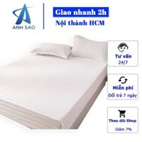 Bộ Drap giường Cotton lụa sọc 3F (1m6*2m*15cm/ 1m8*2m*15cm) + 2 vỏ gối nằm + 1 vỏ ôm Ánh Sao