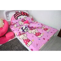 Bộ Drap giường cotton poly cao cấp Kitty đáng yêu (chọn mẫu)