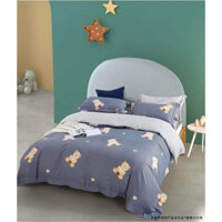 BỘ DRAP GIƯỜNG TENCEL 50S HÌNH GẤU BÔNG 1M6 - 1M8