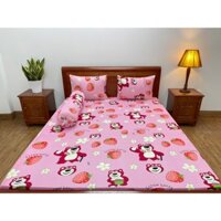 Bộ drap giường,ga trải giường thun lạnh HQ 4 món(1 ga+2 áo nằm+1 áo ôm) 1.6*2m nệm dưới 20cm