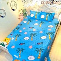 Bộ drap nệm 1m6 x 2m / 1m8 x 2m💗Freeship 50k💗 1 ga chun 2 vỏ gối nằm 45 x 65 MẪU DỪA XANH