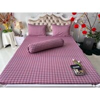 Bộ Drap thun Hàn Quốc 4 món sọc caro