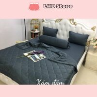 Bộ Drap Thun Lạnh Hàn Quốc ( 4 món } màu xám đẳng cấp