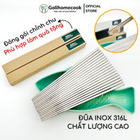 Bộ Đũa inox 304 / 316 chống trượt cao cấp, phong cách Hàn Quốc | Galihomecook Dua-INOX