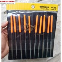 Bộ dũa kim cương tròn 10 món HONGYU gồm 3 size 3x140mm,4x160mm,5x180mm