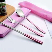 BỘ ĐŨA MUỖNG NĨA INOX 304 KÈM HỘP VÀ TÚI ĐỰNG