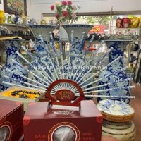 Bộ Đũa Thờ Cúng Sư Men Lam Cổ và Kệ Gỗ Hương Đồ Tâm Linh, Phong Thủy - Đồ thờ cúng