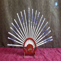 Bộ đũa thờ men lam ( bộ Long Phụng )