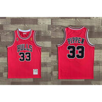 Bò đực # 33 Áo đấu nam Scottie Pippen màu đỏ