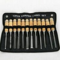 Bộ đục gỗ 12 món - Đồ nghề chạm khắc gỗ dành cho thợ mộc