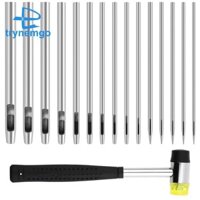 Bộ đục lỗ 15 mảnh, Bộ đục lỗ bằng da, 0,5 Mm đến 6 Mm, Bộ đục lỗ rỗng bằng thép tròn với 1 Búa cao su, dành cho da