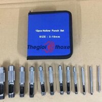 Bộ đục lỗ gioăng 12 chi tiết 3 – 19 mm | Đục tốt với da, cao su, vải, bìa cứng, nhựa, vật liệu đệm, đồng thau, nhôm