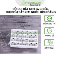 Bộ đui bắt kem 24 chiếc, đui bơm bắt kem nhiều hình dáng