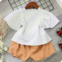 Bộ đũi bèo cho bé gái - thiết kế tay bồng rộng rãi xinh xắn