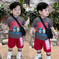 Bộ Đùi Cho Bé, Bộ Siêu Nhân Mavel Áo Xám Quần Đỏ Cotton 4 Chiều Cho Bé Trai - Nhà Cam
