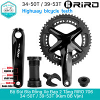 Bộ Đùi Đĩa Rỗng Xe Đạp 2 Tầng RIRO 706 34-50T / 39-53T Kèm BB Vặn - Nhôm 7075 T6