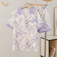 BỘ ĐÙI LỤA HÀN CHÂU CAO CẤP HOA LAN 09, CHÍNH HÃNG FORME PIJAMAS