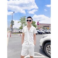 Bộ đũi nam❤️sale❤️Bộ quần áo đũi nam cổ bẻ chất liệu cao cấp thoáng mát