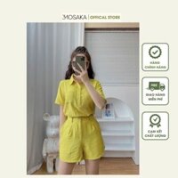 Bộ Đũi Nữ MIALUCI DW2 áo sơ mi +quần short nữ đũi Cao Cấp chính hãng Chất Đũi Mát Siêu Nhẹ Ít Nhăn, Chất Mềm Mại Dễ Chịu