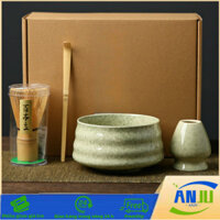Bộ Dụng Cụ 4 Món Pha Matcha Bộ Chổi Chasen Đánh Matcha Tre Cây Khuấy Trà Xanh Chổi Chasen Đánh