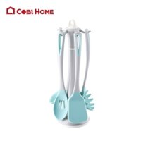 Bộ dụng cụ 5 món silicon SUNRISE (xẻng chiên, xào, vá múc canh, vá dài, phết) - Hồng