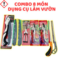 Bộ dụng cụ 8 món làm vườn cao cấp , dụng cụ cắt tỉa cây , cưa cắt cành cây sắc bén tiện lợi
