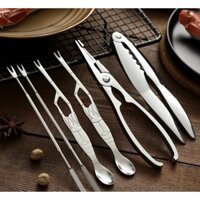 BỘ DỤNG CỤ ĂN HẢI SẢN 7 CHI TIẾT INOX - DỤNG CỤ ĂN CUA GHẸ 👍freeship🐯