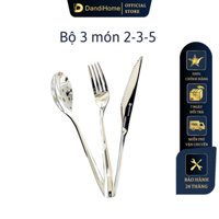 Bộ dụng cụ bàn ăn dao thìa nĩa Inox 304 DandiHome cao cấp - Bộ dao muỗng nĩa beefsteak 3 chiếc 2-3-5